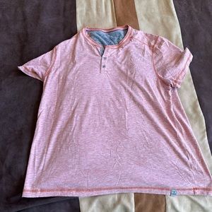 Flag and Anthem orange-pink heather t-shirt Henley, men’s XL